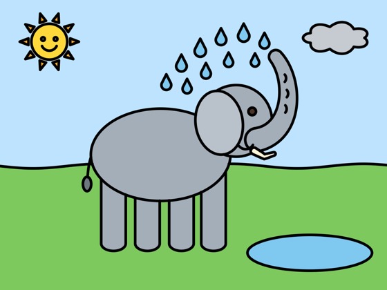 Elephant spraying water